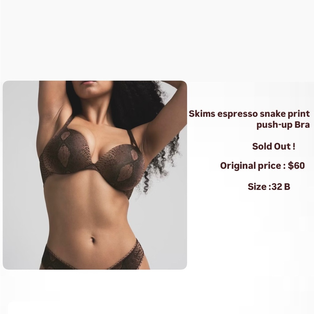 SKIMS Brown Push-Up Bra Intimates & Sleepwear